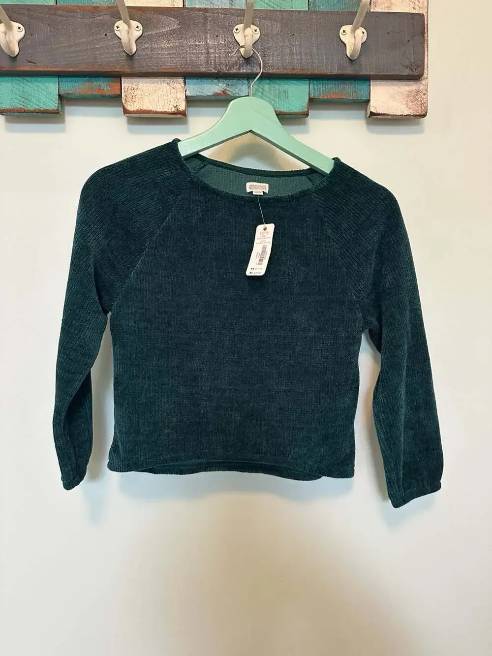 Gymboree Plush Chenille Raglan Sweater Dark Teal Size M 7-8 NWT